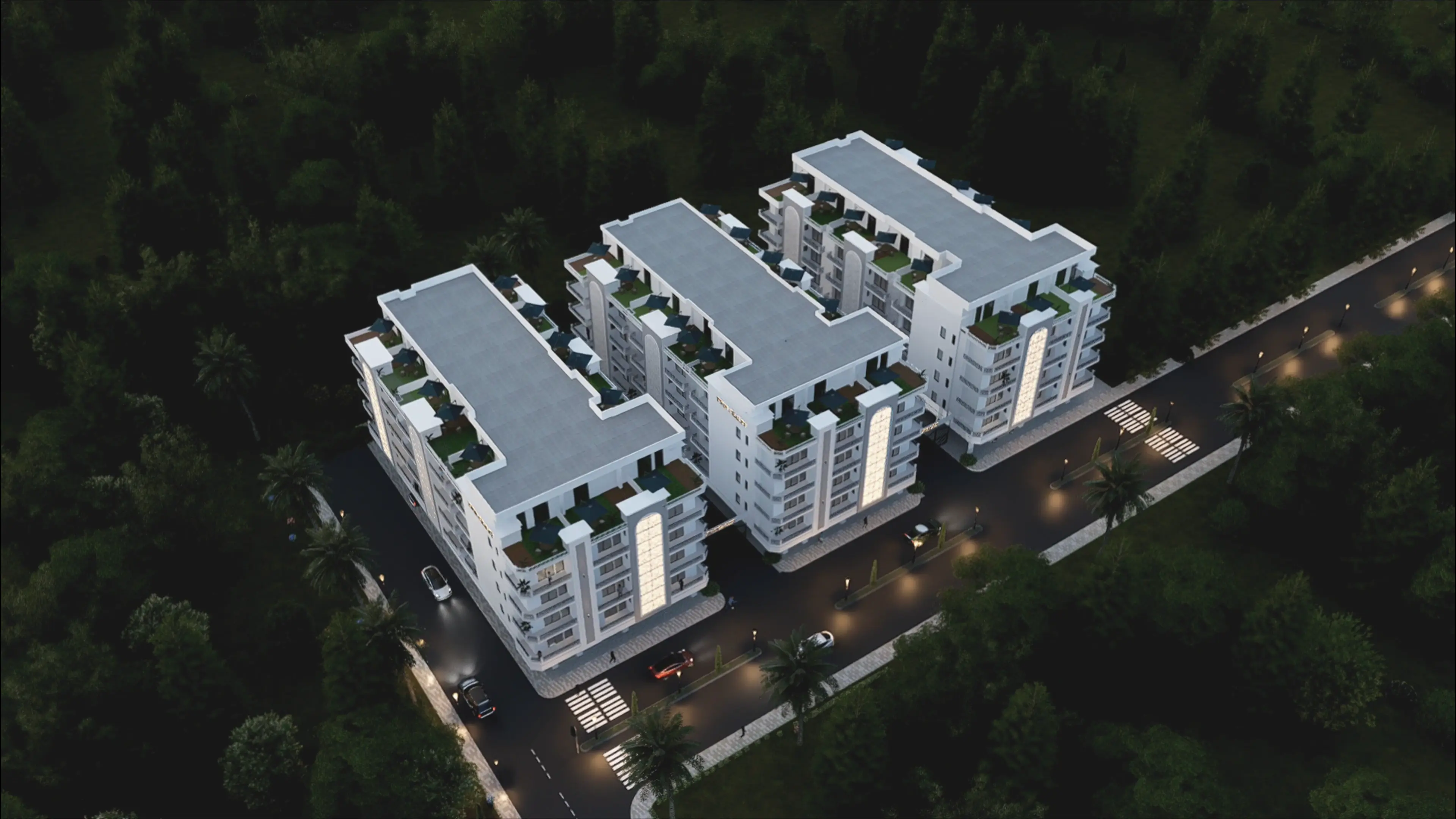 Tower view of Twin Chalet,